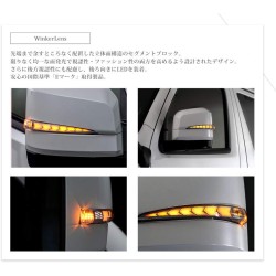 (CC-LTS) AVEST (アベスト) TOYOTA HIACE (200) Door Mirror Cover with LED White Bronze Gold [‎‎AV-069-W-P]