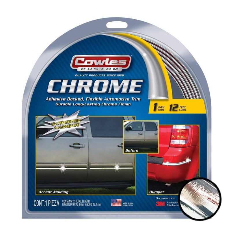 (CC-MP) Cowles Chrome UV Protected Molding 1 Inch by 12 Feet [‎S37205]