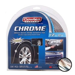 (CC-MP) Cowles Chrome Durable PVC and Mylar Molding 1/2 Inch by 18 Feet [‎S37750]