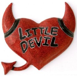 (CC-EM) Luv Your Ride Red Little Devil Car Emblem [‎103]