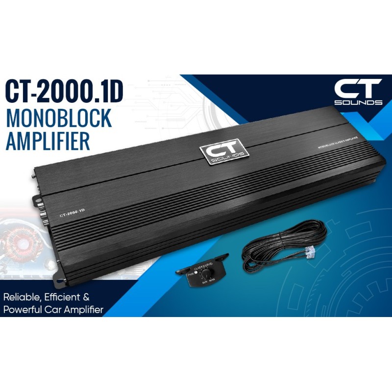 (C-AV-AM) CT Sounds 2000 Watts RMS Compact Class D Car Audio Monoblock Amplifier 擴音器 [CT-2000-1D]