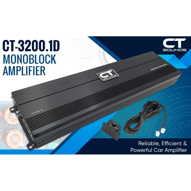 (C-AV-AM) CT Sounds 3200 Watts RMS Compact Class D Car Audio Monoblock Amplifier [CT-3200-1D]