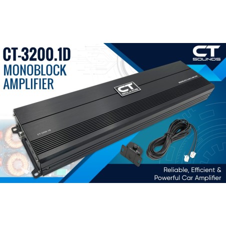 (C-AV-AM) CT Sounds 3200 Watts RMS Compact Class D Car Audio Monoblock Amplifier 擴音器 [CT-3200-1D]