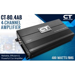 (C-AV-AM) CT Sounds 480 Watts RMS Full-Range Class AB 4 Channel Car Audio Amplifier [CT-80-4D]
