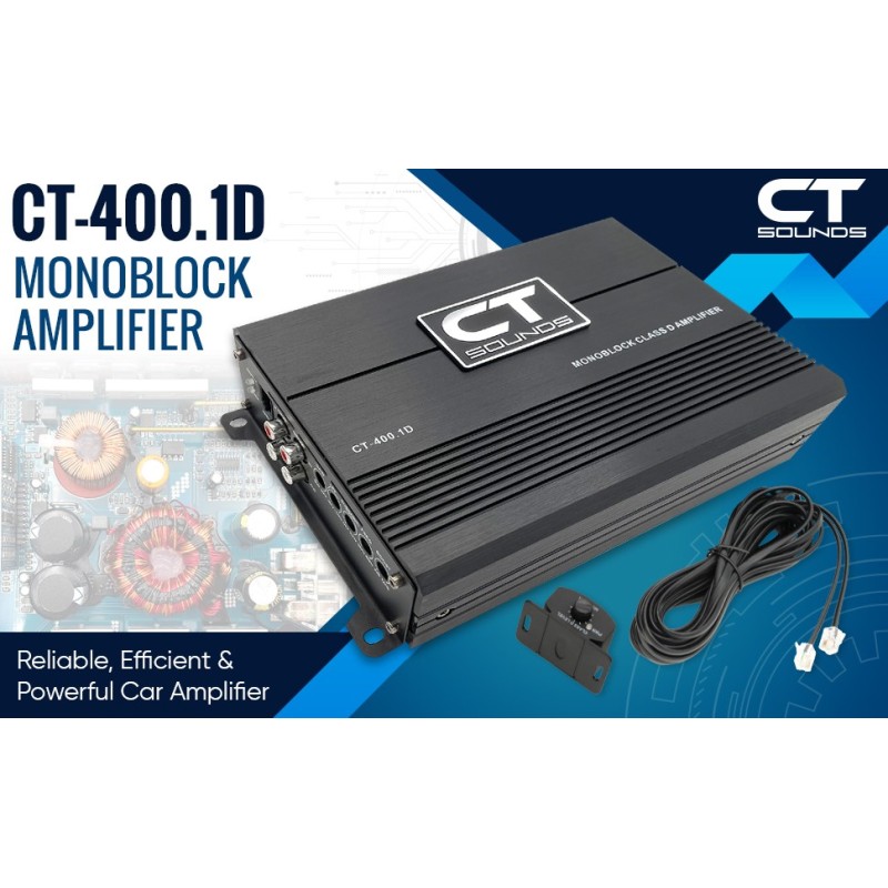 (C-AV-AM) CT Sounds 400 Watts RMS Compact Class D Car Audio Monoblock Amplifier 擴音器 [CT-400-1D]