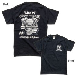 (G-AP-TSS) MOON Custom Cycle Shop Panhead T-Shirt [MQT179BK]