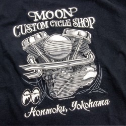 (G-AP-TSS) MOON Custom Cycle Shop Panhead T-Shirt [MQT179BK]