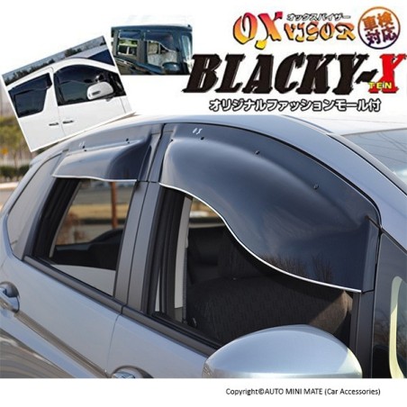 (C-BDDV) OX (バイザー) HONDA 本田 JAZZ FIT (GK3, GK4, GK5, GK6) BLACKY-X 雨檔