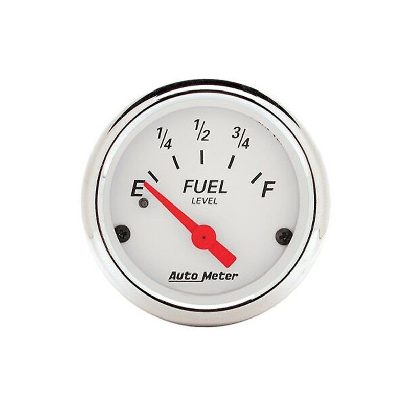 (CC-GA) Auto Meter Arctic White / Red Pointer Fuel Level Meter (2-1/16") [‎‎1317]