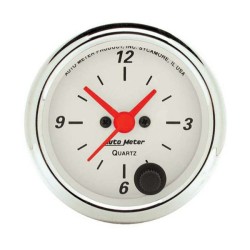 (CC-GA) Auto Meter Arctic White Clock Gauge, 12 Hour (2-1/16") [‎‎1385]