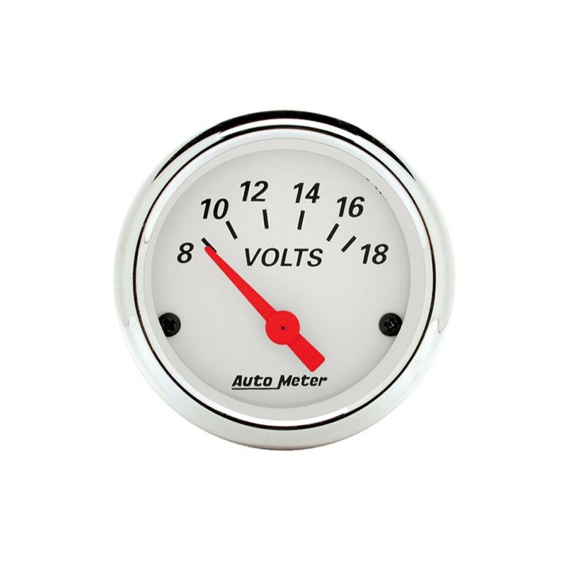 (CC-GA) Auto Meter Electrical Arctic White Voltmeter Gauge 8-18V (2-1/16") [‎‎1391]