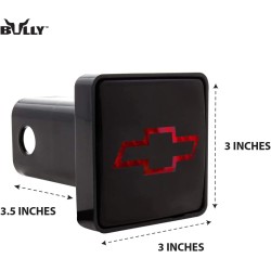 (CC-TH) Bully Finish ABS Plastic Universal Fit Truck LED Brake Light Hitch Cover Fits 2" Hitch Receivers [CR-007C]