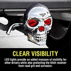 (CC-TH) Bully Chrome ABS Plastic Universal Fit Truck Skull Hitch Cover Fits 1.25" and 2" Hitch Receivers [CR-018]