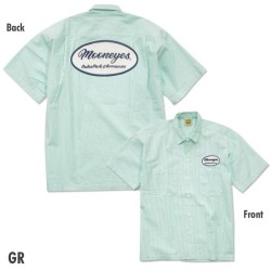 (G-AP-SH) MOON Oval Logo Seersucker Work Shirt [FM225]