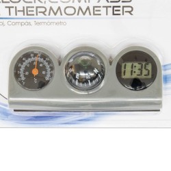 (CC-OT) Plastic Compass Clock Thermometer 時鐘溫度計指南針 [CAI11159]