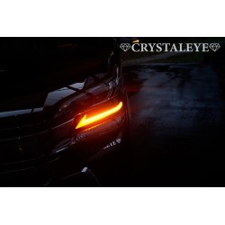 (CC-LTS) CRYSTALEYE (クリスタルアイ) TOYOTA 豐田 ALPHARD VELLFIRE (30後期) 內置 L 型水流閃爍燈 LED 大燈裝飾 [‎‎‎S227NW]