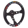 (CC-SW) Kyostar Horn Stitched Leather Deep Dish Steering Wheel, 14”/ 350mm [KD8228BK]