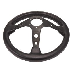 (CC-SW) Kyostar Horn Stitched Leather Deep Dish Steering Wheel, 14”/ 350mm [KD8228BK]