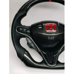 (CC-SW) TRD (ティーアールディー) TOYOTA CIVIC FD2/FN2 Flat Bottom Steering Wheel, Carbon Fiber [93813862]