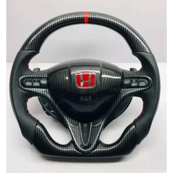 (CC-SW) TRD (ティーアールディー) TOYOTA CIVIC FD2/FN2 Flat Bottom Steering Wheel, Carbon Fiber [93813862]