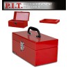 (GG-TB) P.I.T Portable Removable Tray Heavy Steel Tool Box with Metal Latch Closure [Alloy Steel-RD]