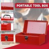 (GG-TB) P.I.T Portable Removable Tray Heavy Steel Tool Box with Metal Latch Closure [Alloy Steel-RD]