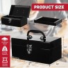 (GG-TB) P.I.T Portable Removable Tray Heavy Steel Tool Box with Metal Latch Closure [Alloy Steel-BK]