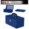 (GG-TB) P.I.T Portable Removable Tray Heavy Steel Tool Box with Metal Latch Closure [Alloy Steel-BL]