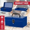 (GG-TB) P.I.T Portable Removable Tray Heavy Steel Tool Box with Metal Latch Closure [Alloy Steel-BL]