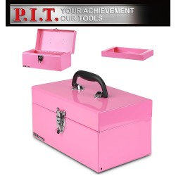 (GG-TB) P.I.T Portable Removable Tray Heavy Steel Tool Box with Metal Latch Closure [Alloy Steel-PK]