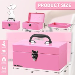 (GG-TB) P.I.T Portable Removable Tray Heavy Steel Tool Box with Metal Latch Closure [Alloy Steel-PK]