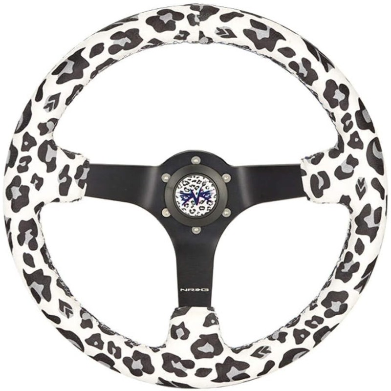 (CC-SW) NRG Innovations 13.5” Savage WhiteLeopard Reinforced Steering Wheel 軚盤 [RST-036MB-SV-WT]