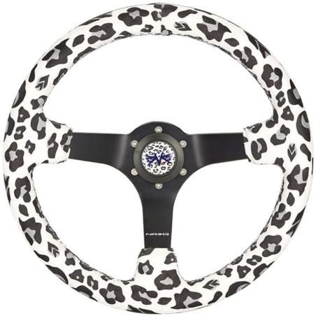 (CC-SW) NRG Innovations 13.5” Savage WhiteLeopard Reinforced Steering Wheel 軚盤 [RST-036MB-SV-WT]