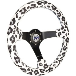 (CC-SW) NRG Innovations 13.5” Savage WhiteLeopard Reinforced Steering Wheel 軚盤 [RST-036MB-SV-WT]