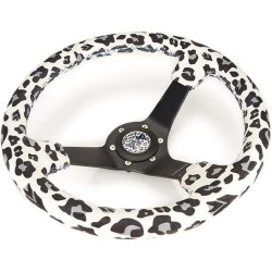 (CC-SW) NRG Innovations 13.5” Savage WhiteLeopard Reinforced Steering Wheel 軚盤 [RST-036MB-SV-WT]