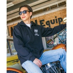 (G-AP-CJ) MOON Custom Cycle Shop Panhead Zip Hoodie [MQS179BK]