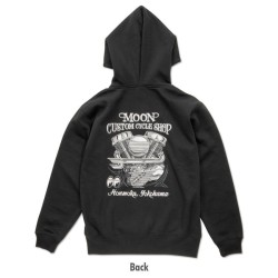 (G-AP-CJ) MOON Custom Cycle Shop Panhead Zip Hoodie [MQS179BK]