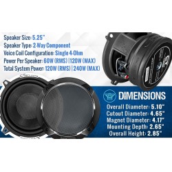 (C-AV-SP) CT Sounds Meso 5.25” 2Way 240 Watt Premium Component Car Speaker Set