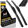 (CC-WB) Mega Racer Carbon Fiber Windshield Wipers Blades, 2 Pack [MR-WBCF]