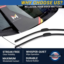 (CC-WB) Mega Racer Windshield Wipers Blades, 2 Pack [MR-WB]