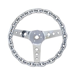 (CC-SW) Chain 3 Spoke 11" Chrome Steering Wheel [GS123CH]