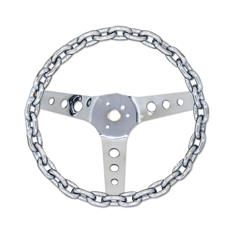 (CC-SW) Chain 3 Spoke 11" Chrome Steering Wheel 軚盤 [GS123CH]