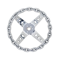 (CC-SW) Chain 4 Spoke 11" Chrome Steering Wheel [GS124CH]