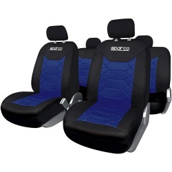 (CC-CSC) Sparco SPC1016AZ Universal Seat Covers, Black/Blue [SPC1016AZ]