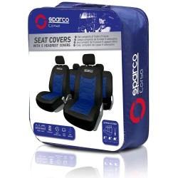 (CC-CSC) Sparco SPC1016AZ Universal Seat Covers, Black/Blue [SPC1016AZ]