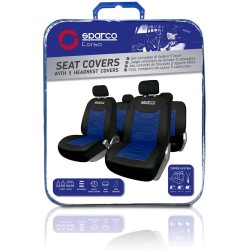 (CC-CSC) Sparco SPC1016AZ Universal Seat Covers, Black/Blue [SPC1016AZ]