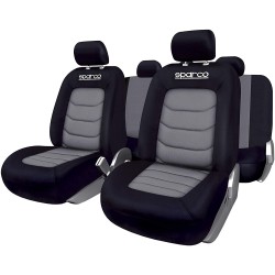 (CC-CSC) Sparco SPC1019GR Universal Seat Covers, Black/Grey [SPC1019GR]