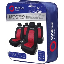 (CC-CSC) Sparco SPC1019RS Universal Seat Covers, Black/Red [SPC1019RS]