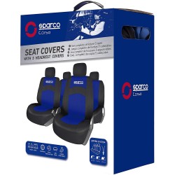 (CC-CSC) Sparco SPCS402BL Seat Covers, Black/Blue [SPCS402BL]