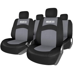 (CC-CSC) Sparco SPCS402GR Seat Covers, Black/Grey [SPCS402GR]
